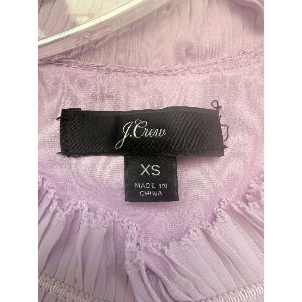 J.Crew Lace Top Women XS Lilac Romantic, Feminine Ruffle Collar Sleeveless - Picture 7 of 9